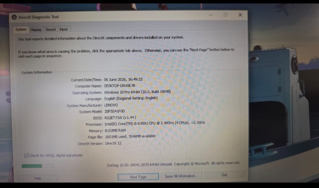 LENOVO THINKPAD CORE i5